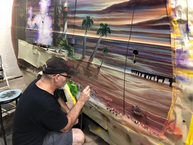 7. Ed Beard Painting a Van 7. Ed Beard Painting a Van